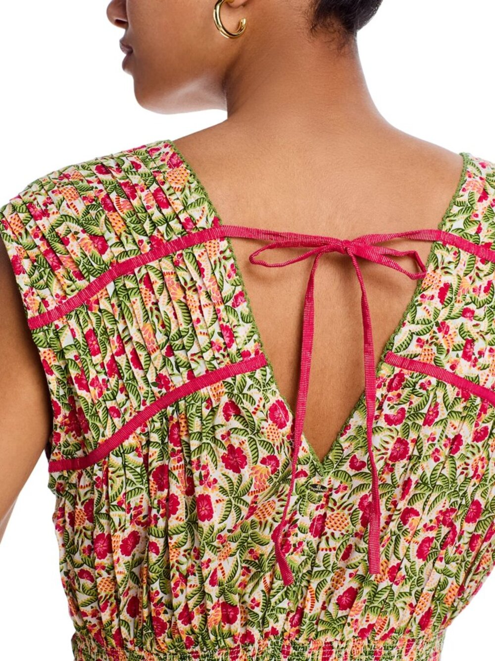 340$ Poupette St. Barth Ciao Allover Floral Print Mini Dress Size L Pink - Picture 3 of 4